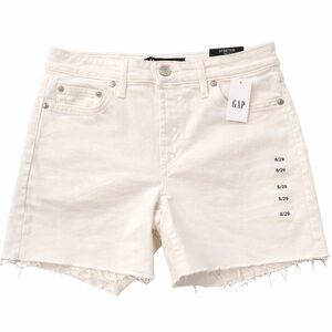 GAP Denim White Stretch Cutoff Shorts - Size 8/29 NWT Mid-Rise 5”